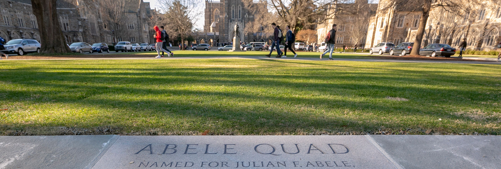 Plaque dedicating Abele Quad