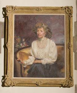 Copy shot of portrait of Mary Duke Biddle Trent Semans in the Gothic Reading Room.