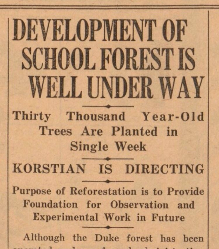 The Chronicle story on the development of Duke Forest