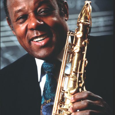 Paul Jeffrey portrait with saxophone